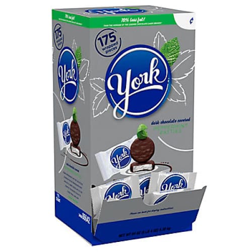 York Snack Size Dark Chocolate Peppermint Patties Bulk Box 175 pk./84 oz. - Home/Seasonal/Holiday/Holiday Candy & Gift Baskets/ - York
