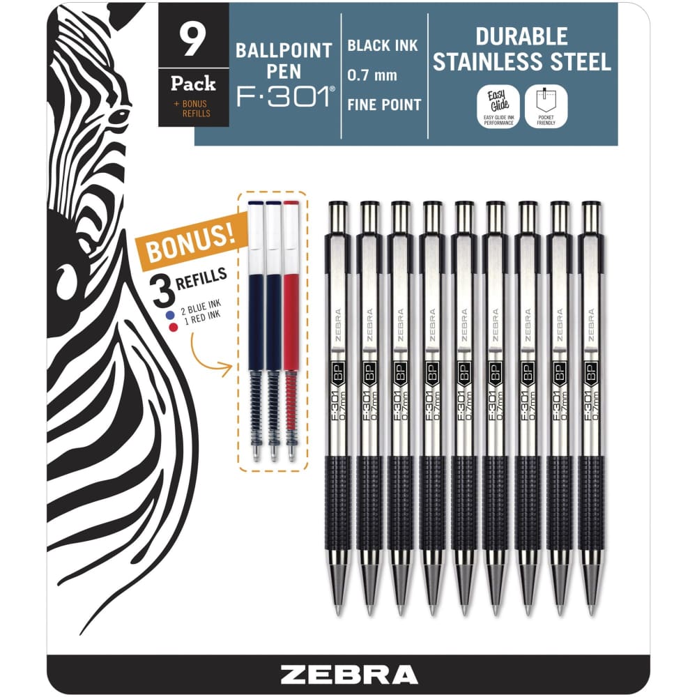 Zebra F-301 Pen 9 pk. - Zebra