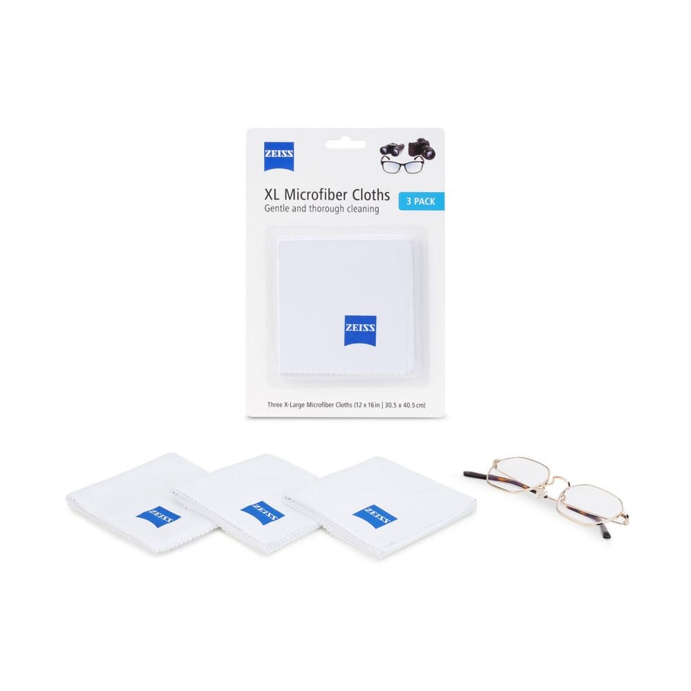 ZEISS Jumbo Microfiber Cleaning Cloths for Eye Glasses 12 x 16 (3 pk.) - Eyeglass Accessories - ZEISS