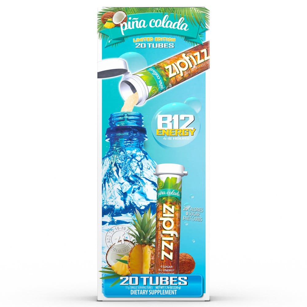 Zipfizz Energy Drink Mix Piña Colada (20 ct.) - Protein & Fitness - Zipfizz