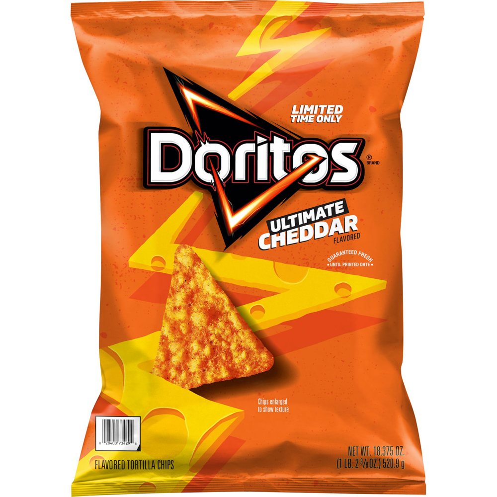 Doritos Tortilla Chips Ultimate Cheddar Flavored (18.375 oz) (Pack of 2)