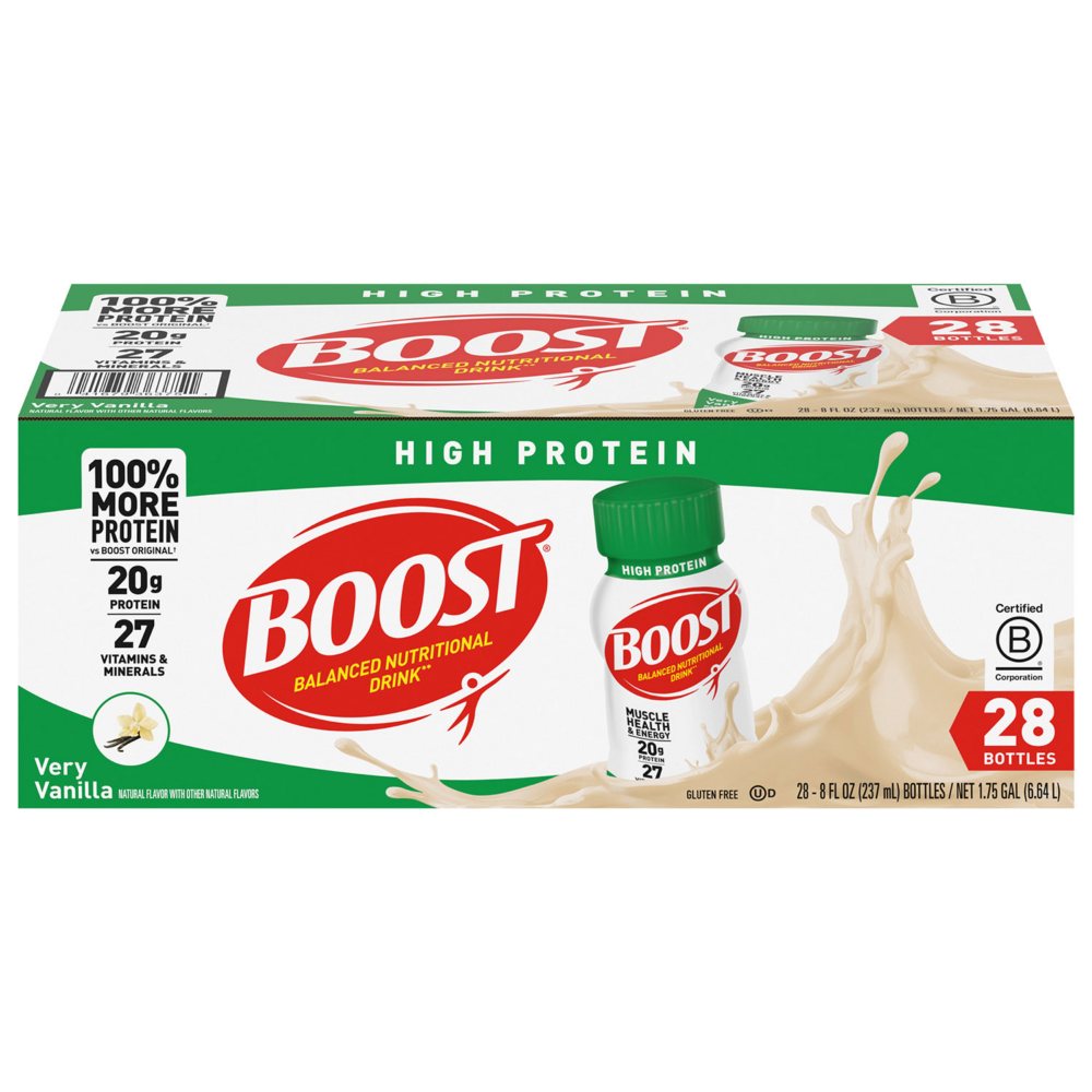 BOOST 20g High Protein Nutritional Drink, Very Vanilla (8 fl. oz., 28 ct.)