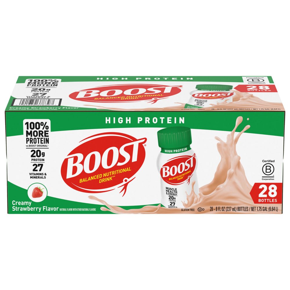 BOOST 20g High Protein Nutritional Drink, Strawberry (8 fl. oz., 28 ct.)