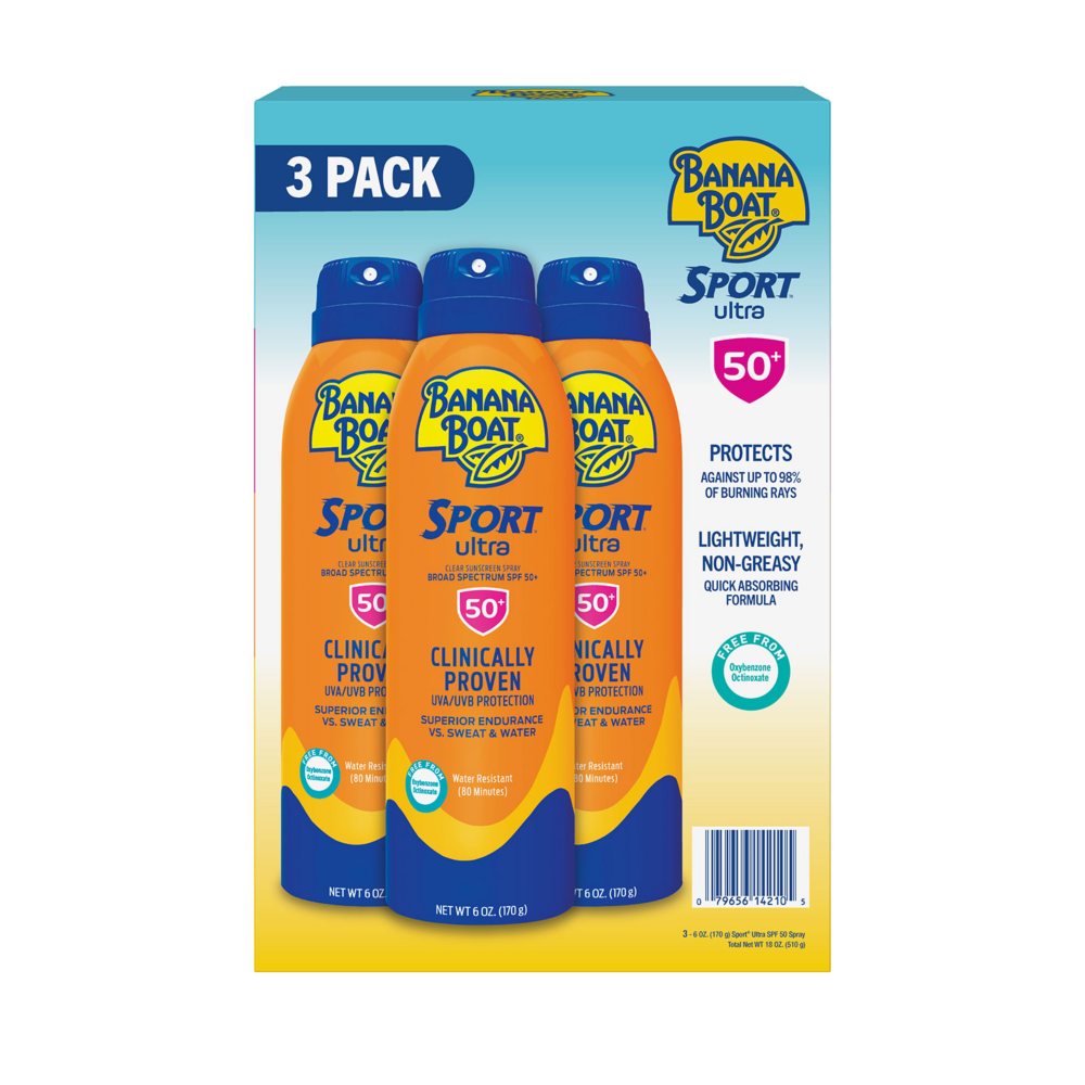 Banana Boat Sport Ultra Sunscreen Spray, SPF 50+ (6 oz., 3 pk.)