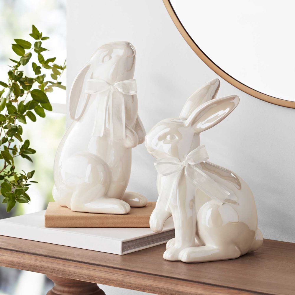 Member's Mark Ceramic Bunny Decor Set of 2