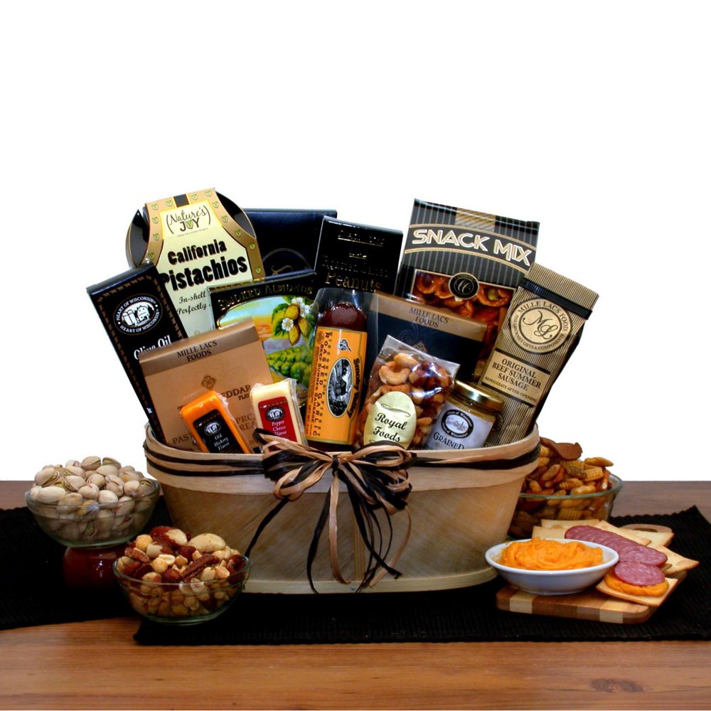 Gourmet Nut & Sausage & Cheese Gift Basket