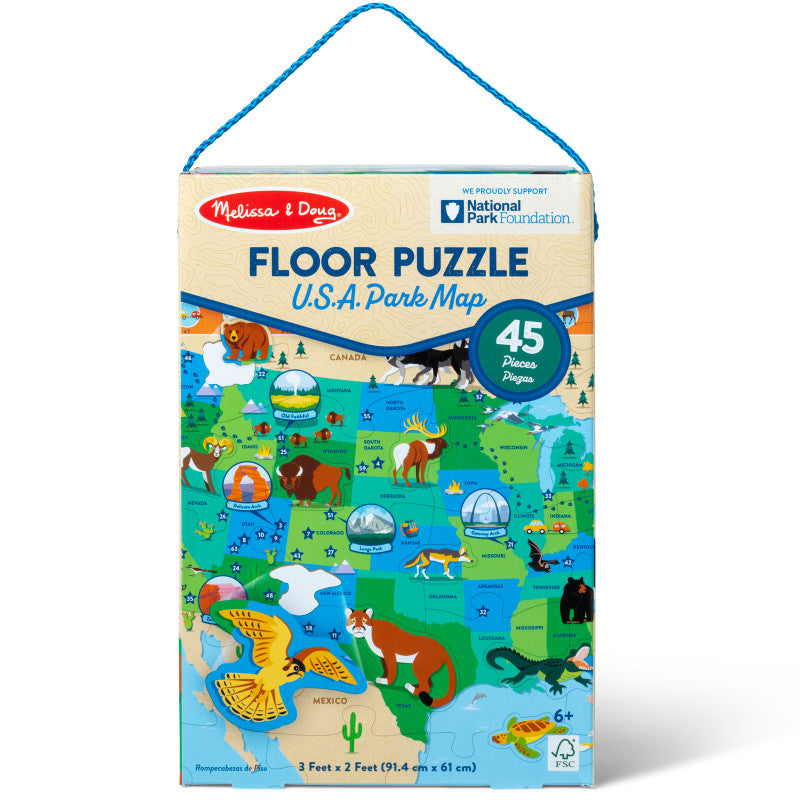 Natl Parks Floor Puzzl Usa Park Map (Pack of 2)