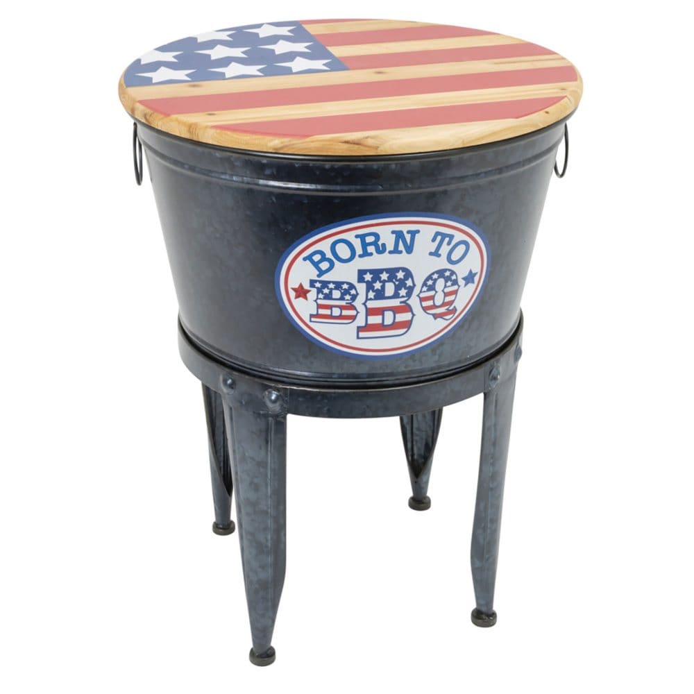 25.75H Metal Americana Bucket - Seasonal Decorative Accents - Unknown