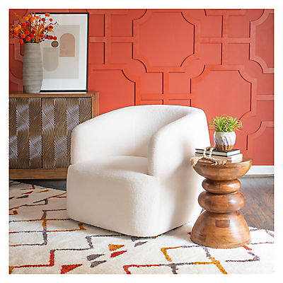 Sherpa Swivel Chair - White