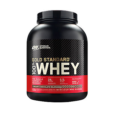 Optimum Nutrition Gold Standard Creamy Chocolate Milkshake Whey Protein Powder, 4.37 lbs.