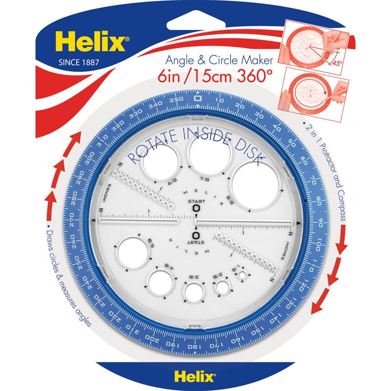360 Angle And Circle Maker (Pack of 10) - Drawing Instruments - Maped Helix Usa