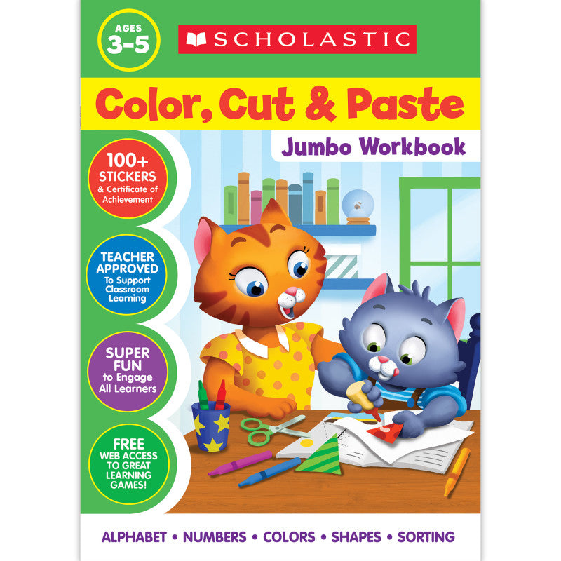 Color Cut & Paste Jumbo Workbook (Pack of 6)