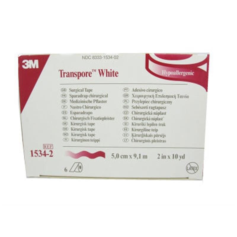 3M Transpore White Tape 2In X 10Yds Box of 6 - Wound Care >> Basic Wound Care >> Tapes - 3M