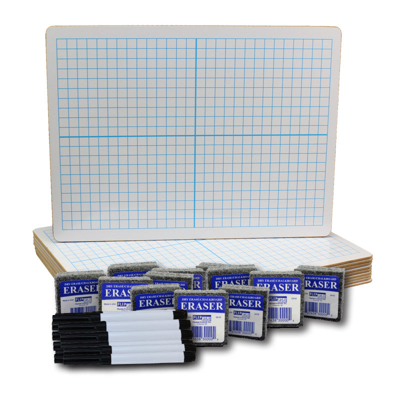 12Ct 9 X 12 Xy Axis/Dry Erase with Pen & Eraser Class Pack
