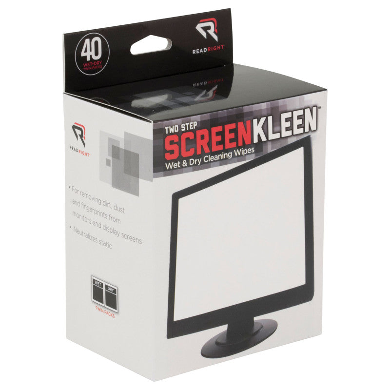 Screenkleen Wet & Dry Cleanng Wipes Read Right Two Step