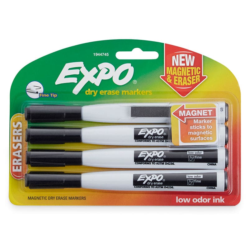 4Ct Blk Fine Magnet Dryerase Markr Expo (Pack of 6) - Markers - Sanford L.p.
