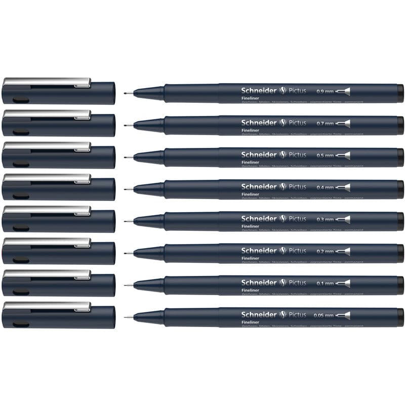 8/St Blk Asst Sz Pictus Fineliners - Pens - Rediform Inc