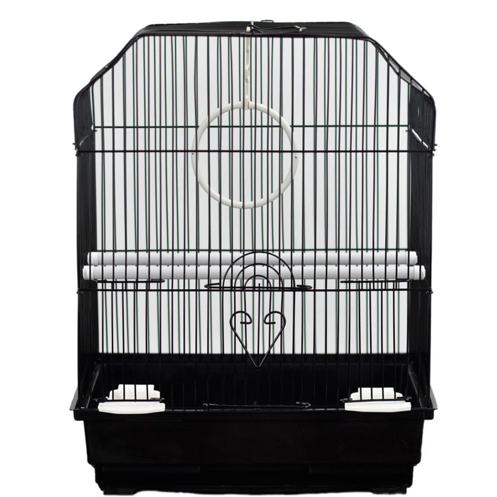 A and E Cages Ornate Top Bird Cage in Retail Box Black 14 Inches - Pet Supplies - A and E