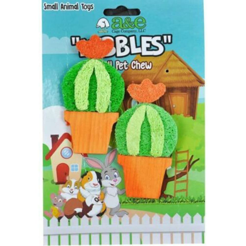 A &E Cages Nibbles Small Animal Loofah Chew Toy Barrel Cactus; 1ea - Pet Supplies - A and E