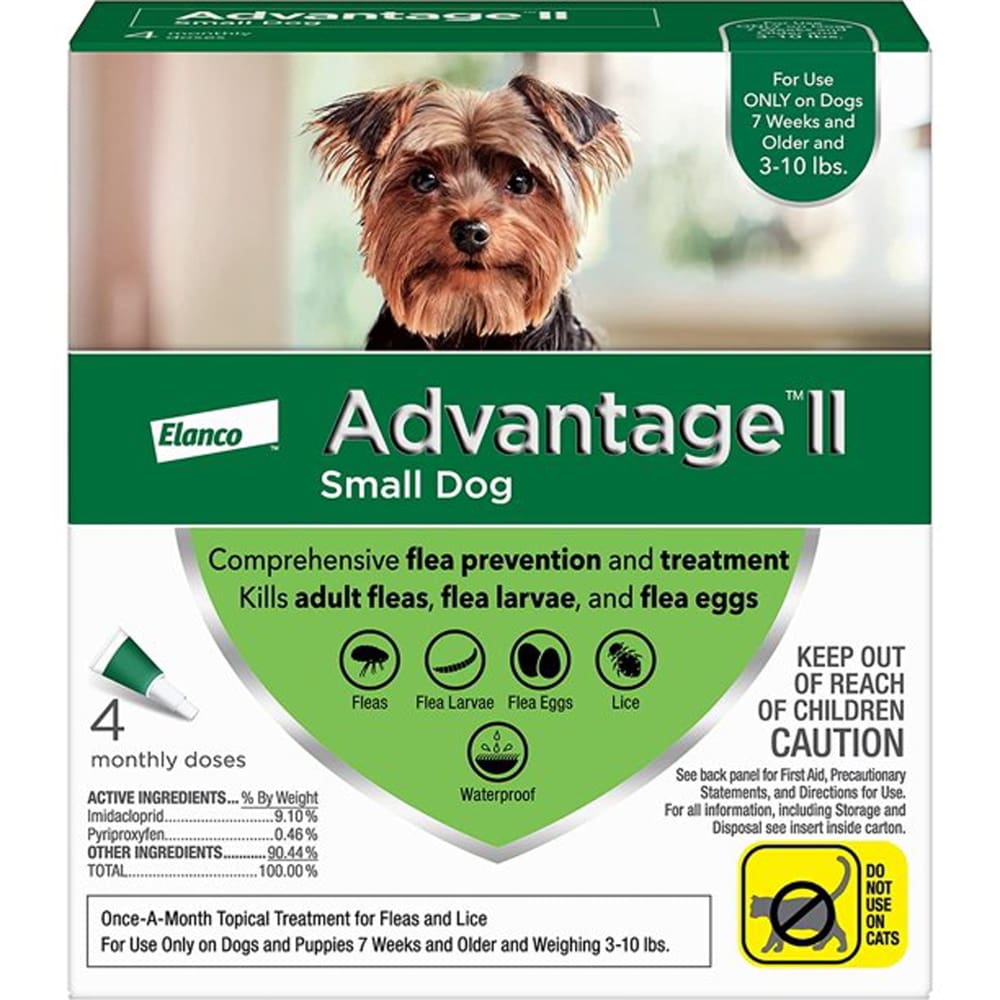 Advantage II Dog Small Green 4-Pack - Pet Supplies - Advantage