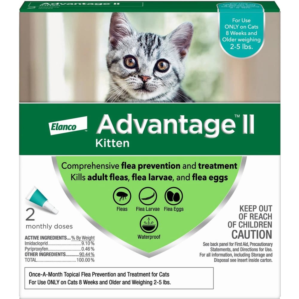 Advantage II Kitten Turquoise x2-Pack - Pet Supplies - Advantage