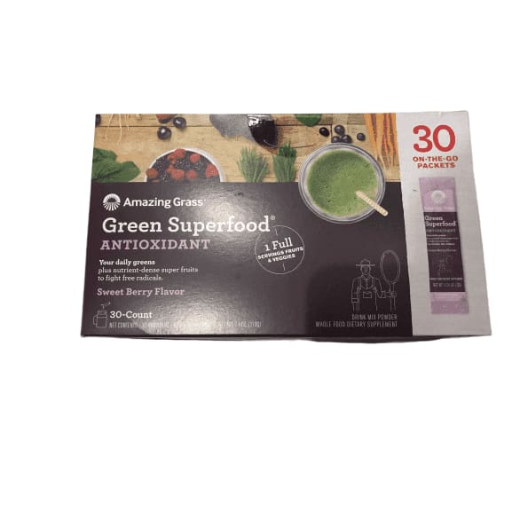 Amazing Grass Green Superfood Antioxidant Sweet Berry Flavor, 30 Packets - ShelHealth.Com
