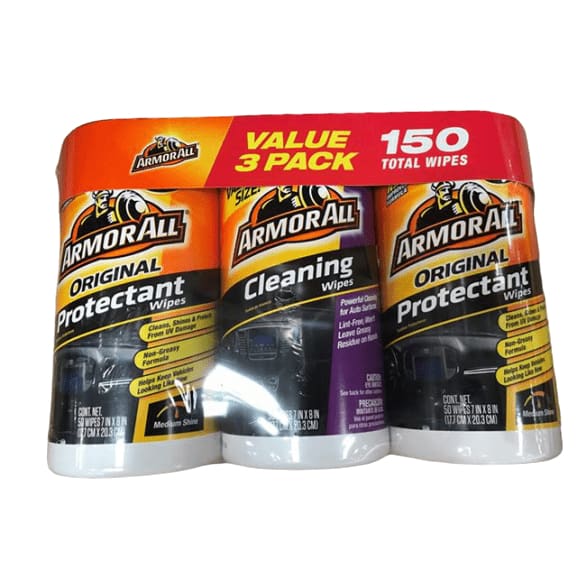 Armorall Wipes Protectant & Cleaning, 3 Pack (150 Total Wipes) - ShelHealth.Com