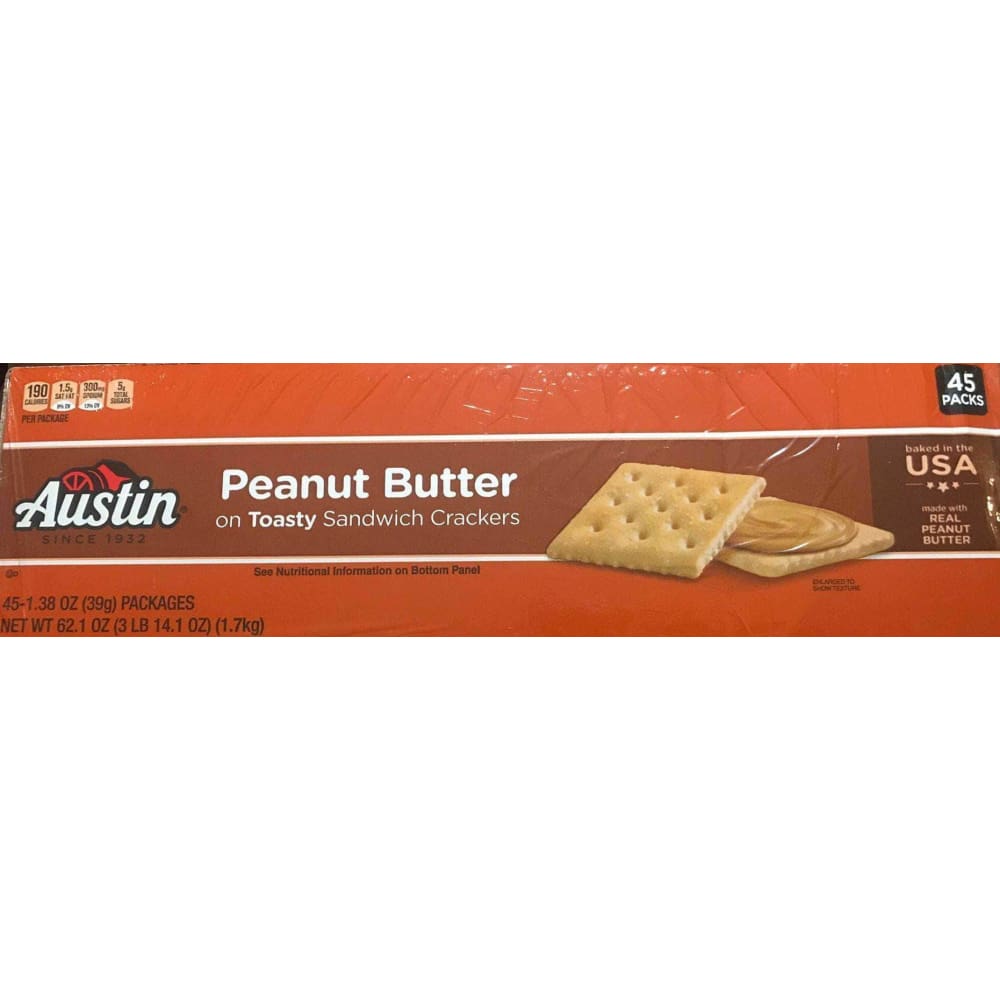 Austin Peanut Butter Sandwich Crackers, 1.38 oz, 45-count - ShelHealth.Com