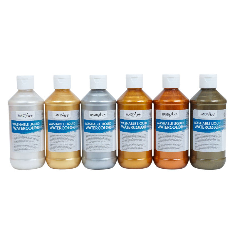 8Oz Metallic Liquid Watercolor Set 6 Colors