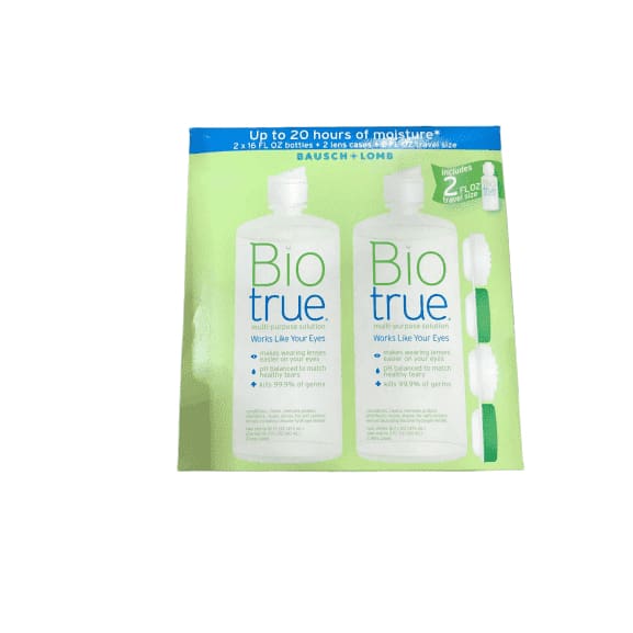 Bausch & Lomb Biotrue Multi-Purpose Solution - 2/16 oz Bottles Plus 2 Lens Cases - ShelHealth.Com