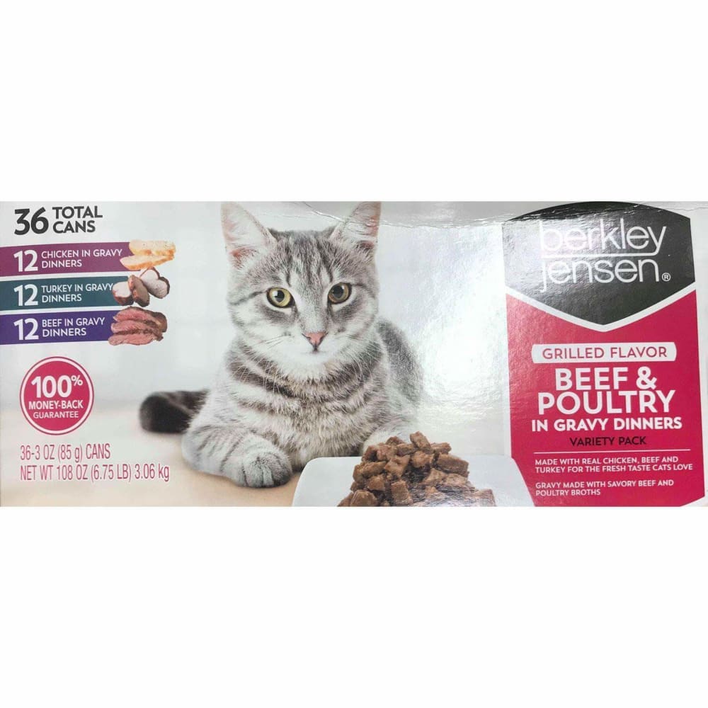 Berkley Jensen Grilled Beef & Poultry in Gravy Variety Pack for Cats, 36 ct./ 3 oz. - ShelHealth.Com