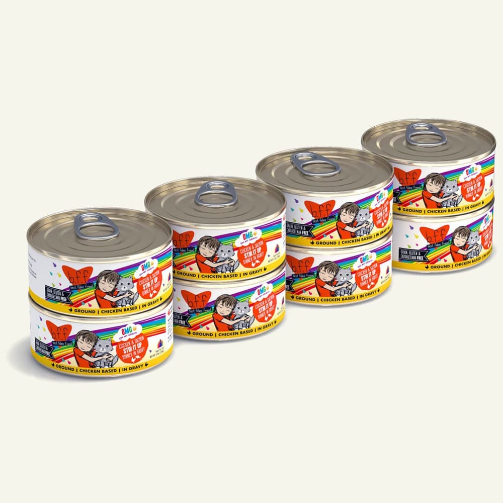 BFF Cat Omg Chicken and Salmon Stir It Up Dinner in Gravy 5.5oz. (Case Of 8) - Pet Supplies - BFF
