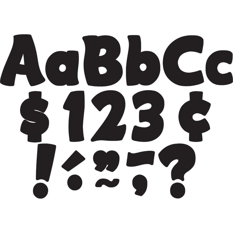 Black Funtastic 4In Letters Combo Pack (Pack of 6) - Letters - Teacher Created Resources