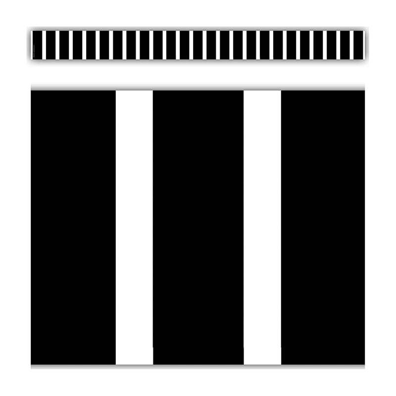 Blk & Wht Vertical Border Trim Stripes Straight (Pack of 10) - Border/Trimmer - Teacher Created Resources