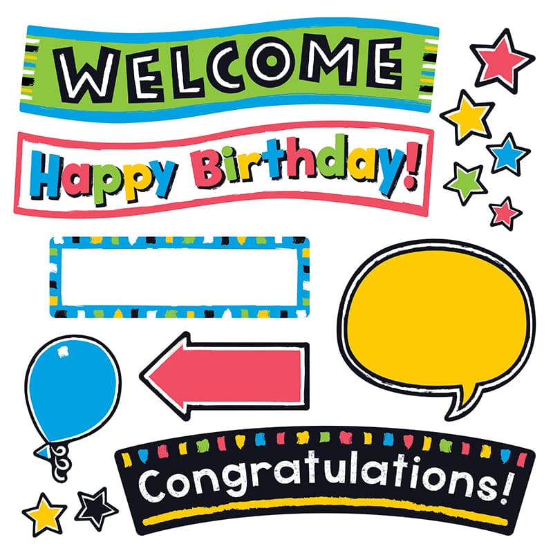 Bold Strokes Celebration Signs Bb Set Wipe Off (Pack of 2) - Classroom Theme - Trend Enterprises Inc.