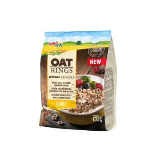 BONAVITA Oatflakes Rings with Honey 8.82 oz. (250 g.) - Bona Vita