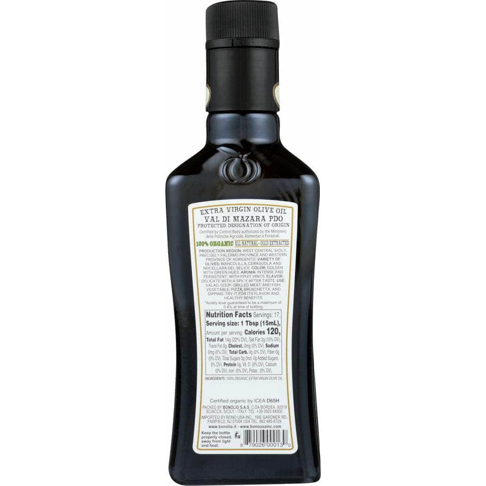 Bono Bono Organic Sicilian Extra Virgin Olive Oil, 8.45 oz