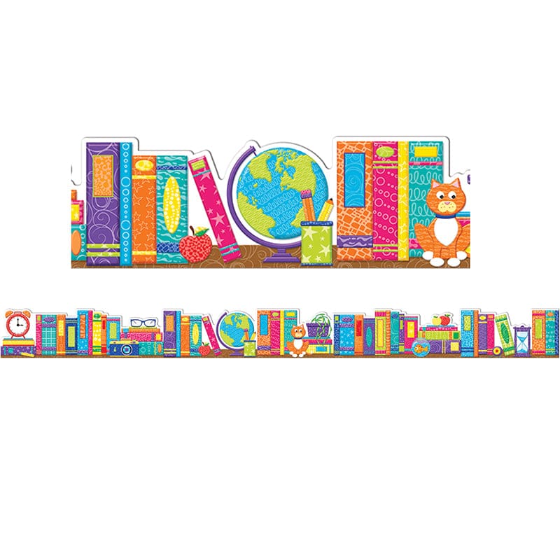 Books Extra Wide Deco Trim Color My World (Pack of 10) - Border/Trimmer - Eureka