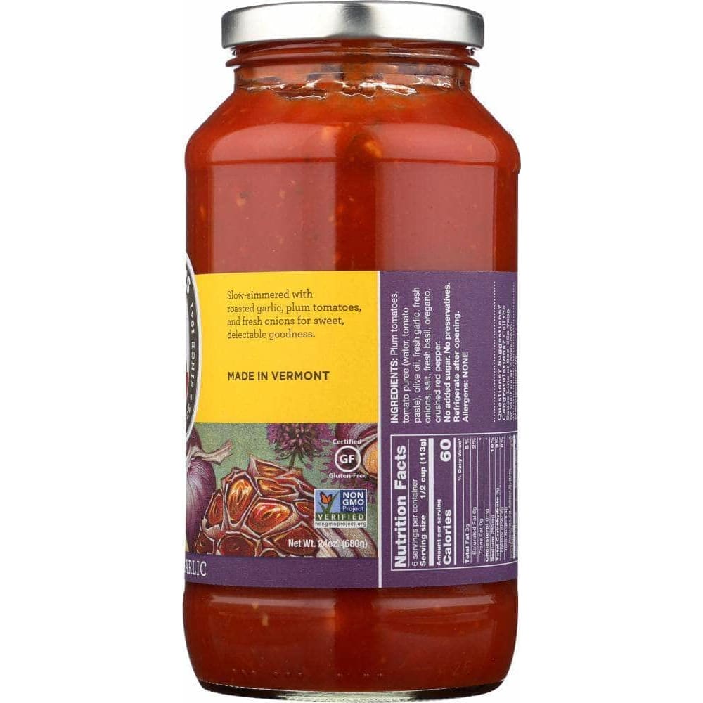 Boves Of Vermont Boves Of Vermont Sauce Pasta Roasted Garlic, 24 oz