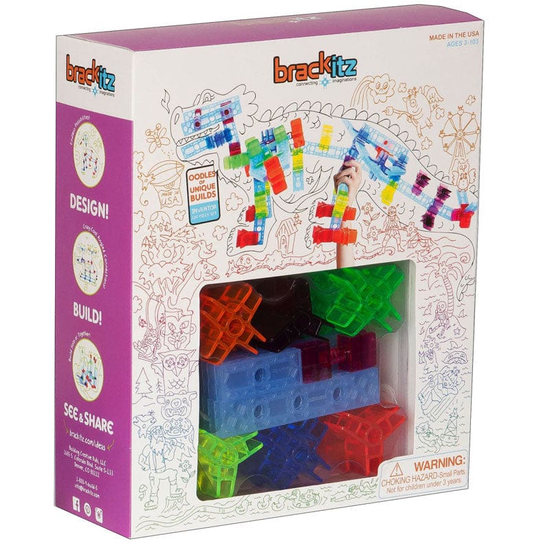Brackitz Inventor 100 Piece Set - Blocks & Construction Play - Brackitz