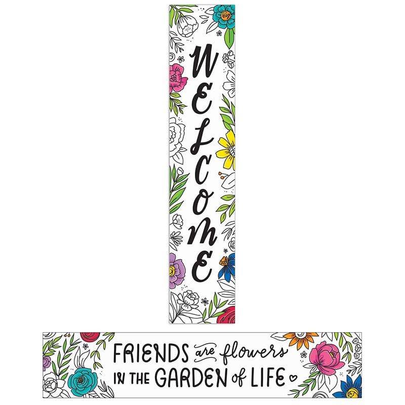 Bright Blooms Double Welcome Bannr (Pack of 6) - Banners - Creative Teaching Press