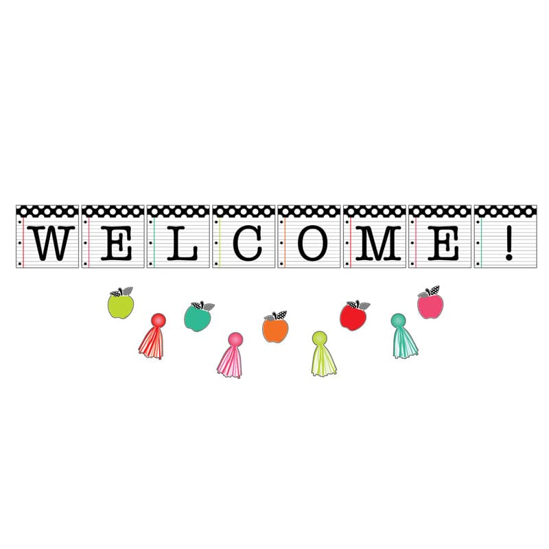Brights Welcome Bulletin Board Set Black White & Stylish (Pack of 3) - Classroom Theme - Carson Dellosa Education