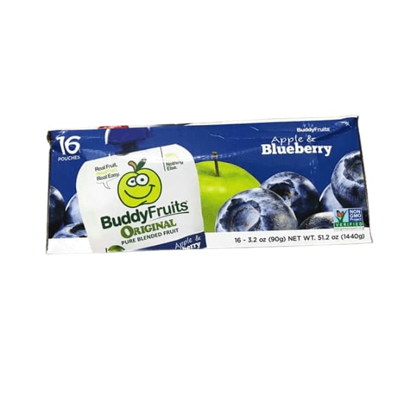 Buddy Fruits Originals Apple and Blueberry Fruit Blend, 3.2 Ounce (Pack of 16) - ShelHealth.Com