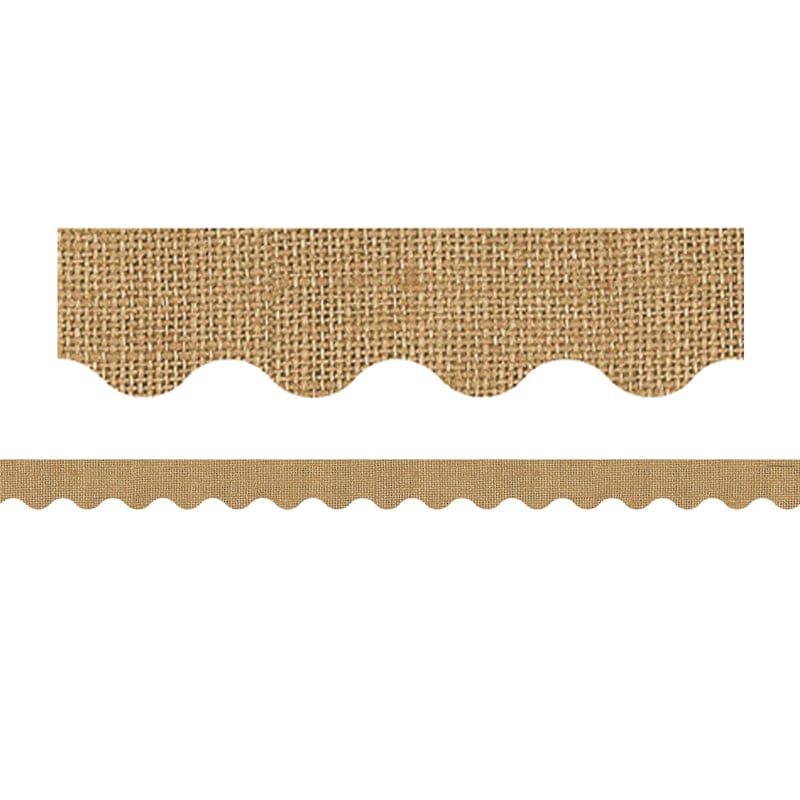 Burlap Scalloped Rolled Border Trim (Pack of 6) - Border/Trimmer - Teacher Created Resources
