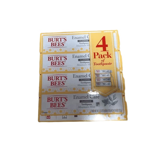 Burt's Bees Enamel Care Mountain Mint Fluoride Toothpaste, 4 pk./4.7 oz. - ShelHealth.Com