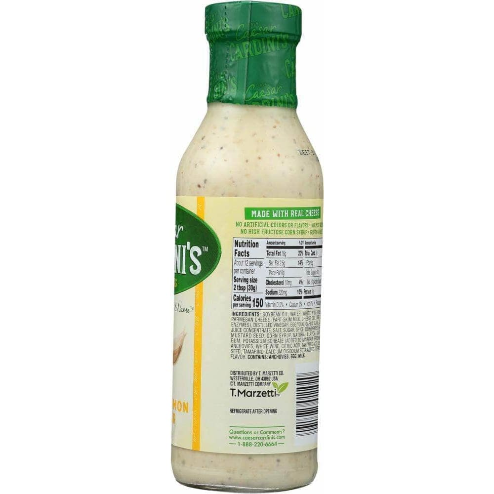 Caesar Cardinis Cardini Garlic Lemon Caesar Dressing, 12 oz