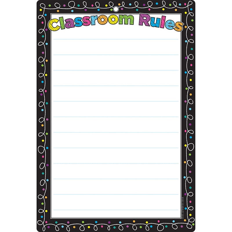 Chalk Dots with Loops Classroom Rules Dry-Erase Surface (Pack of 12) - Classroom Theme - Ashley Productions