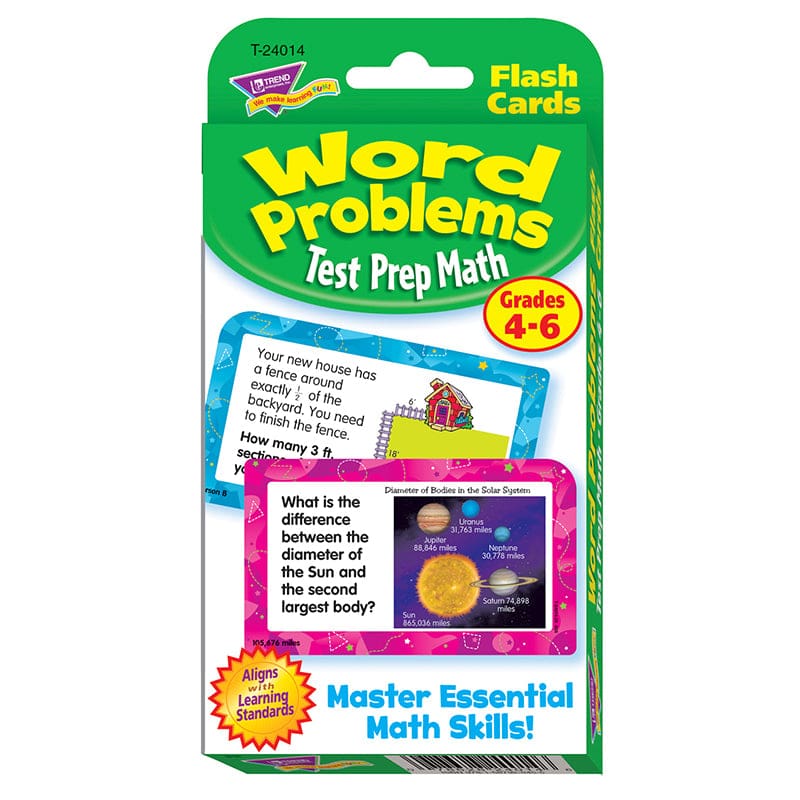 Challenge Cards Test Prep Math Gr 4- 6 Word Problems (Pack of 10) - Math - Trend Enterprises Inc.