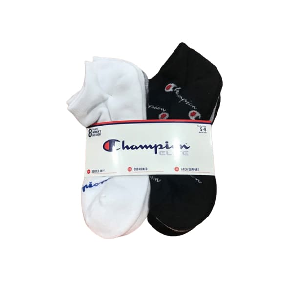 Champion Elite Ladies No Show Socks, One Size, 8-Pair-ShelHealth.Com