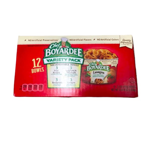 Chef Boyardee Variety Pack Microwave Bowls, 7.5 oz, 12-Pk. - ShelHealth.Com
